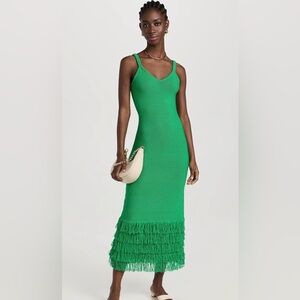 AMUR Decker Fringe Midi Dress